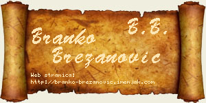 Branko Brezanović vizit kartica
